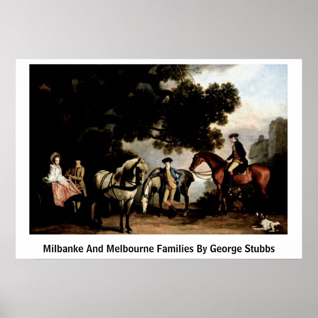 Pôster Famílias De Milbanke E Melbourne Por George Stubbs (Frente)