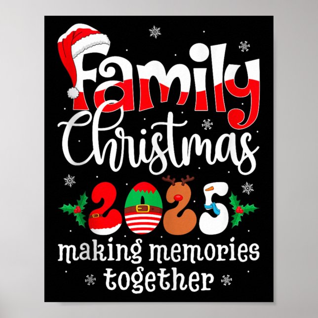 Poster Family Christmas 2025 Matching Xmas Pajamas Christ (Frente)