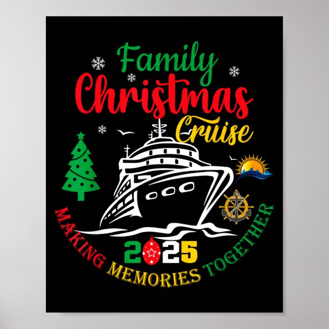 Poster Family Christmas Cruise 2025 Making Memories Toget (Frente)