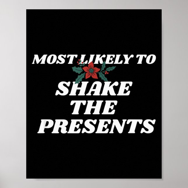 Poster Family Christmas Funny Most Likely To Shake The  (Frente)