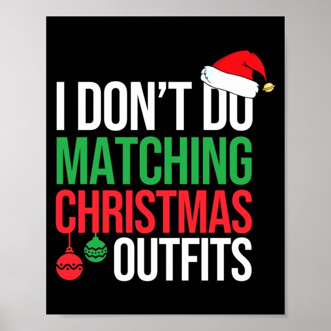 Poster Family Christmas Pajamas I Dont Do Matching Christ (Frente)