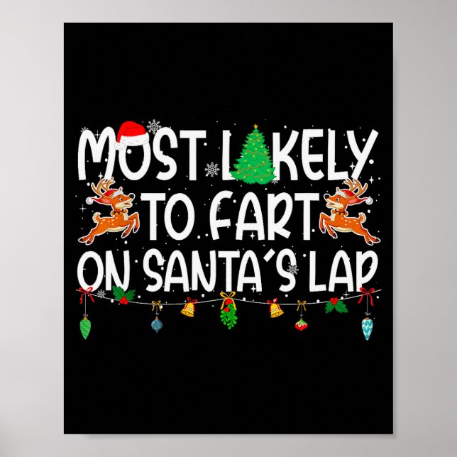 Poster Family Christmas Xmas Most Likely To Fart On Santa (Frente)