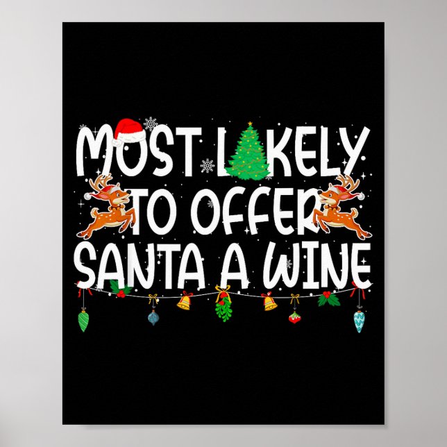 Poster Family Christmas Xmas Most Likely To Offer Santa A (Frente)