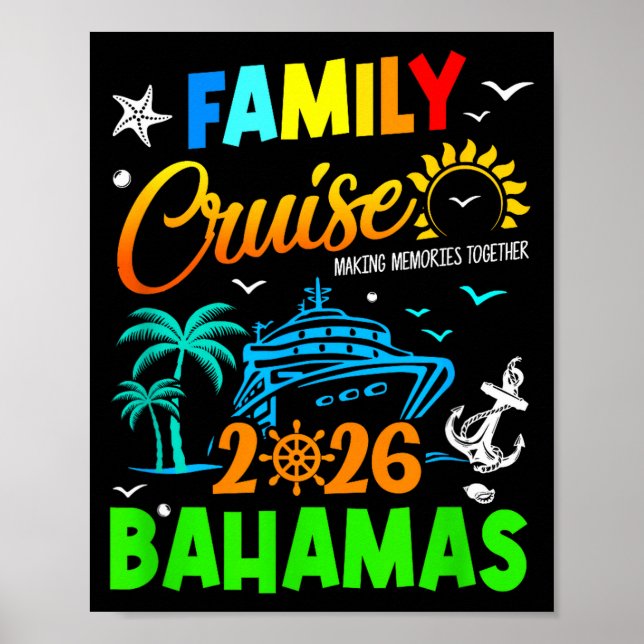 Poster Family Cruise 2026 Bahamas Cruising Together Squad (Frente)