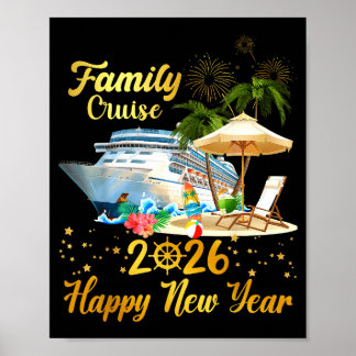 Poster Family Cruise 2026 Happy New Year 