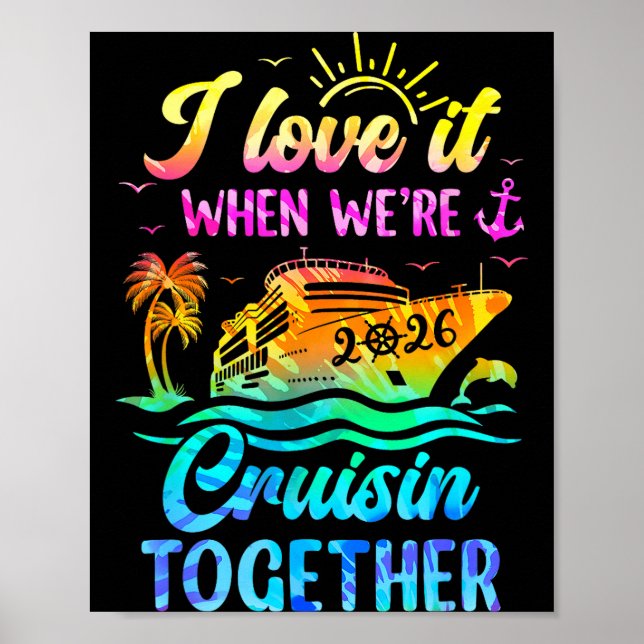 Poster Family Cruise 2026 I Love It When We're Cruisin' T (Frente)