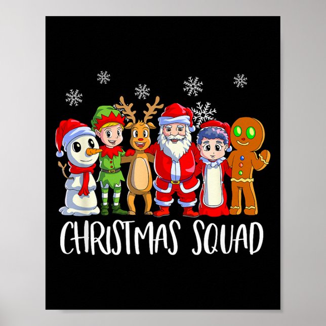 Poster Family Matching Christmas Squad Santa Reindeer Elf (Frente)