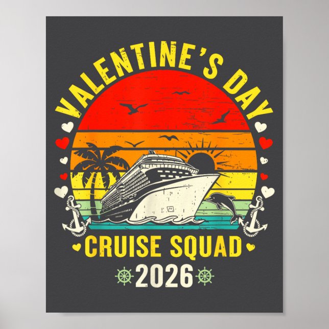 Poster Family Matching Valentines Day For Couples Cruise  (Frente)