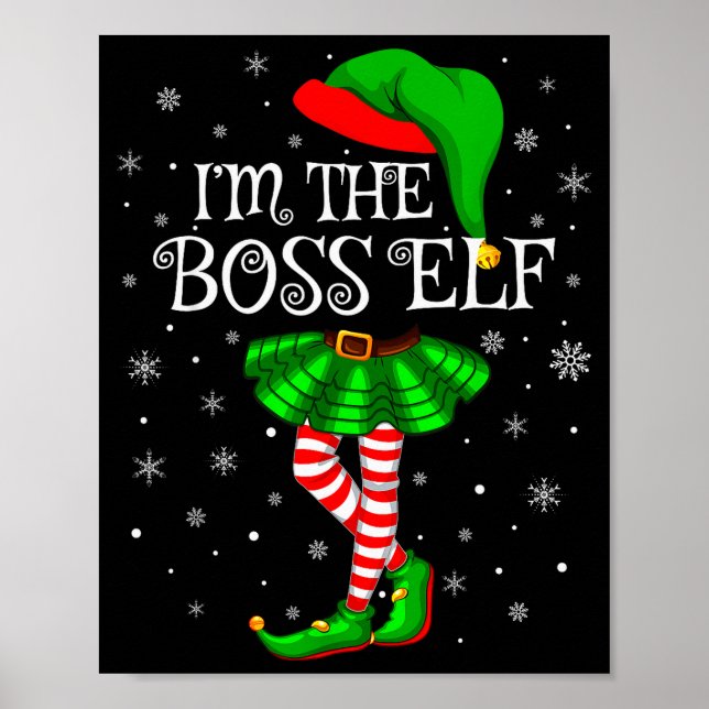 Poster Family Matching Women Girls I'm The Boss Elf Chris (Frente)