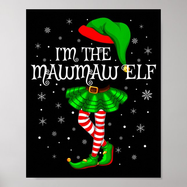 Poster Family Matching Women Girls I'm The Mawmaw Elf Chr (Frente)