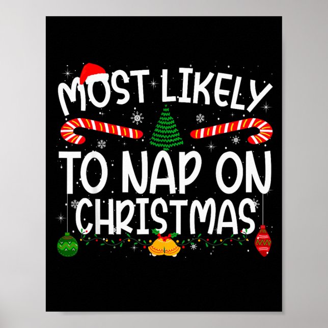 Poster Family Matching Xmas Most Likely To Nap On Christm (Frente)