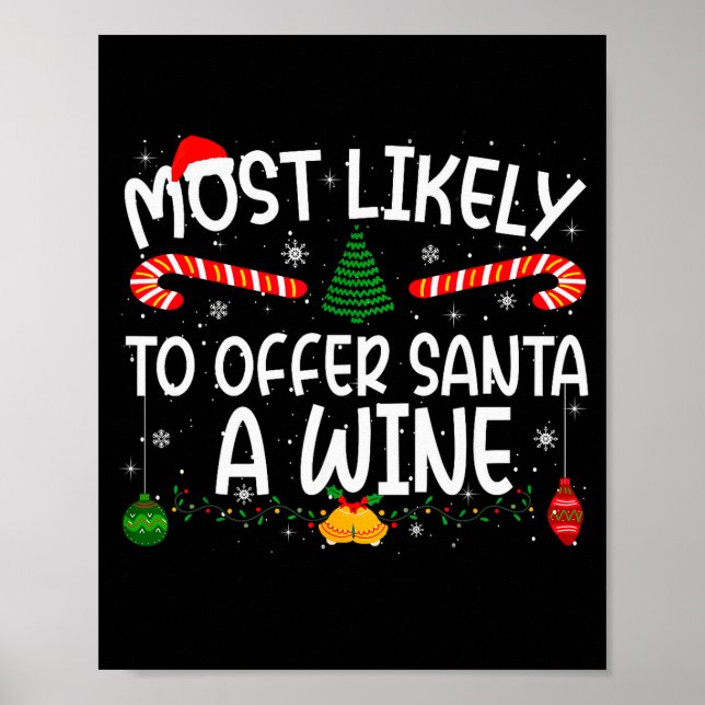 Poster Family Matching Xmas Most Likely To Offer Santa A  (Frente)