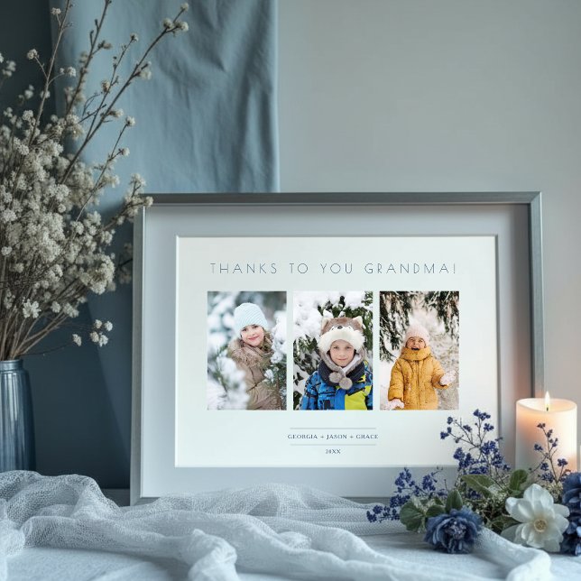 Poster Family Minimalist 3 Photos Collage Keepsake (Family Minimalist 3 Photos Collage Keepsake Posters.)