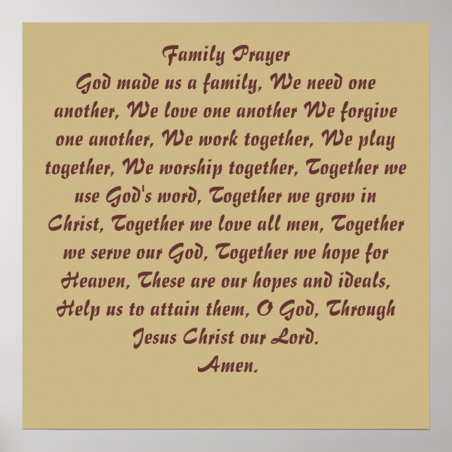 Pôster Family Prayer (Frente)