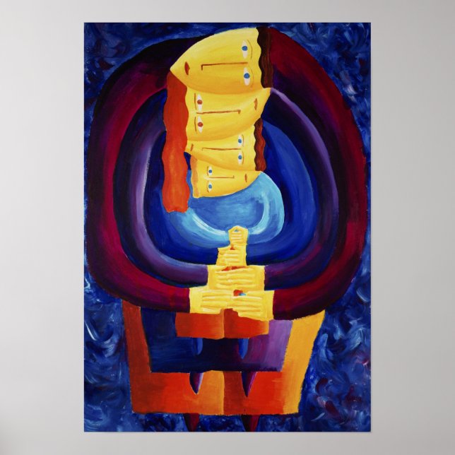 Poster Family Together Portrait Modern Painting Art Print (Frente)