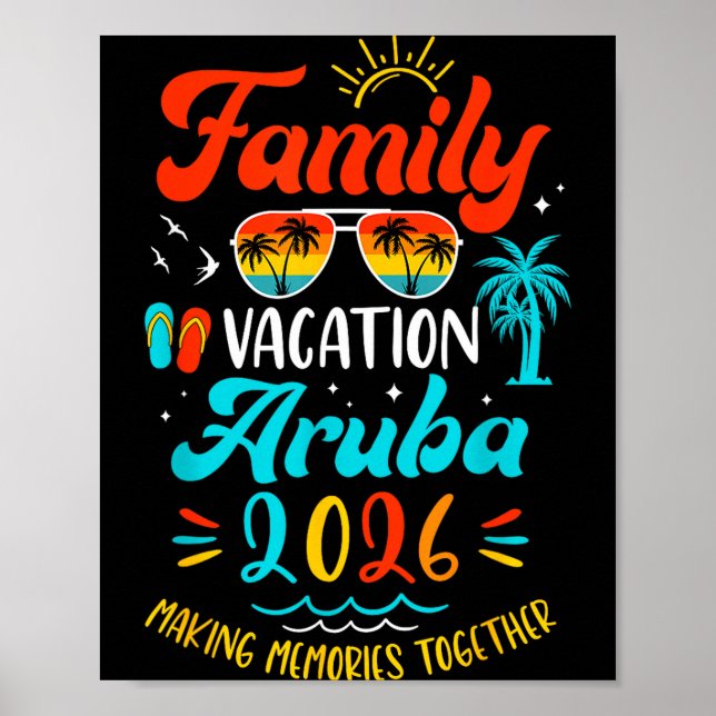 Poster Family Vacation 2026 Aruba Matching Summer Vacatio (Frente)