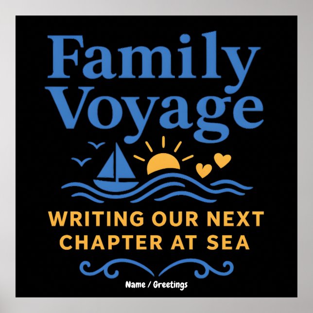 Poster Family Voyage Nautical Writing Our Next Chapter (Frente)