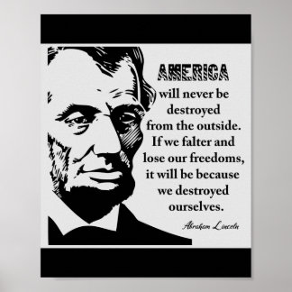 Poster Famosa citação Patriótica Lincoln