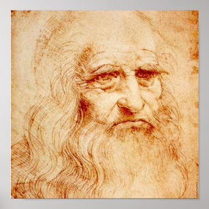 PÔSTER FAMOSO ARTE - LEONARDO DA VINCI - AUTORETRATO