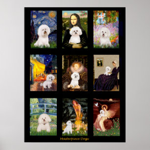 Poster Famoso Bichon Frise Composto de Arte