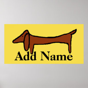 Poster Famoso Dachshund, adicione o nome