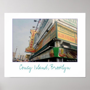 Poster famoso dos cachorros quentes de Nathan