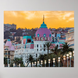 Poster Famoso hotel de luxo Hotel Negresco em Nice França