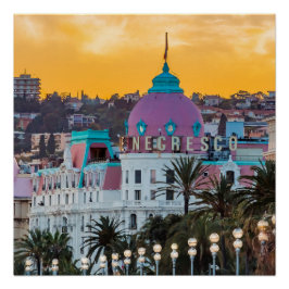 Pôster Famoso hotel de luxo Hotel Negresco em Nice França