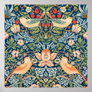 Poster famoso padrão Strawberry Thief de William Morris