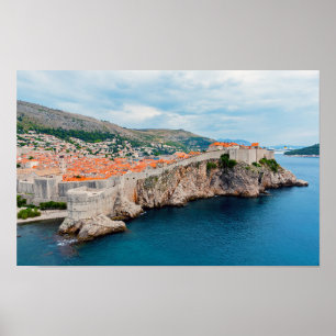 Poster Famoso telhados e muros da Cidade Antiga de Dubrov