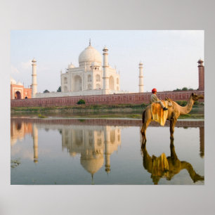 Poster Famoso templo Taj Mahal mundial local de sepultame