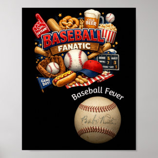 Poster Fanático por beisebol