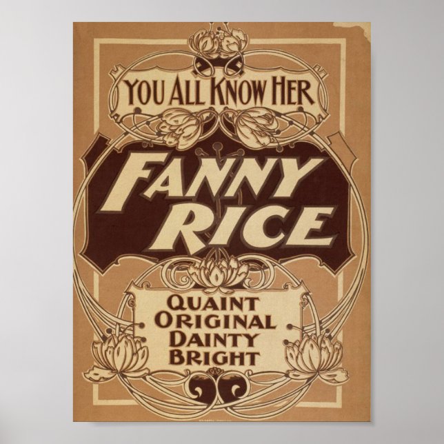 Pôster Fanny Rice, 'Quaint Original DaTECNDO Bright' (Frente)