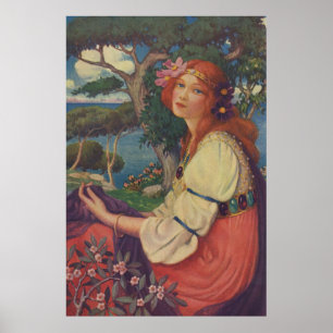 Pôster Fantasia, 1908, menina aciganada colorida