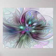 Fantasia Abstrata Moderna Colorida Floral Fractal