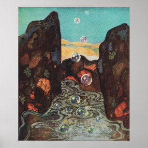 Poster Fantasia Art Nouveau Bolhas no Decor Canyon