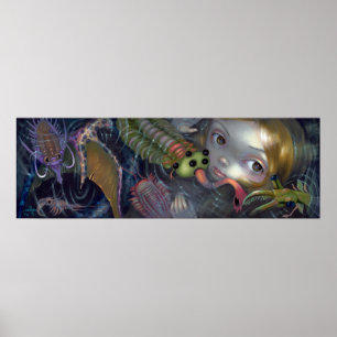 Poster Fantasia cambriana do surrealismo do pop do