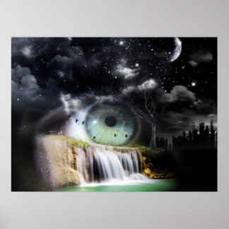 Poster Fantasia da cachoeira do Olho Surreal