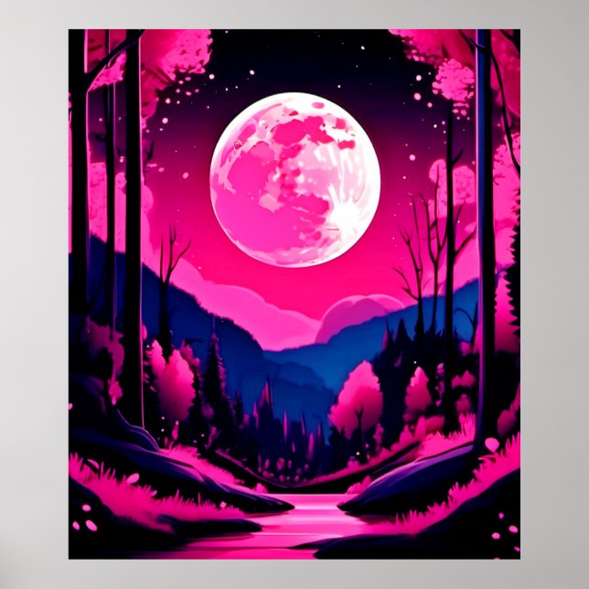 Poster Fantasia da Lua Rosa (Frente)