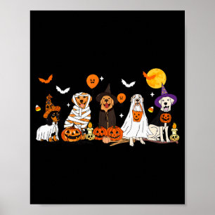 Poster Fantasia de Cão Fantasma Bruxa Múmia de Halloween