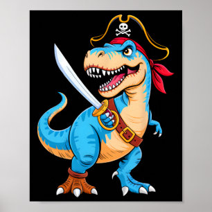 Poster Fantasia de Dinossauro Pirata T Rex Meninos Crianç
