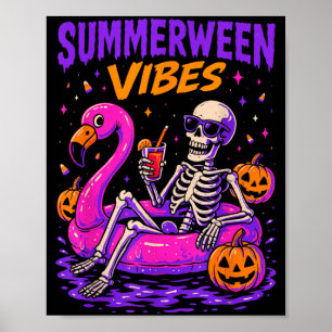 Poster Fantasia de Esqueleto de Halloween de Verão Assust
