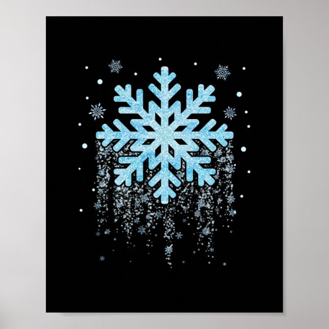 Poster fantasia de floco de neve fusca natal de inverno c (Frente)