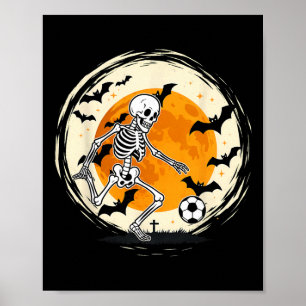 Poster Fantasia de Futebol Esqueleto de Halloween Engraça