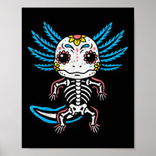 Poster Fantasia de Halloween de Axolote Esqueleto para Me