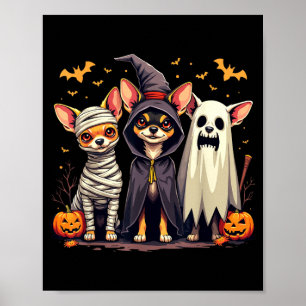 Poster Fantasia de Halloween de Chihuahua Múmia Bruxa Fan