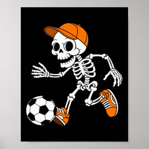Poster Fantasia de Halloween de Futebol Esqueleto Diverti
