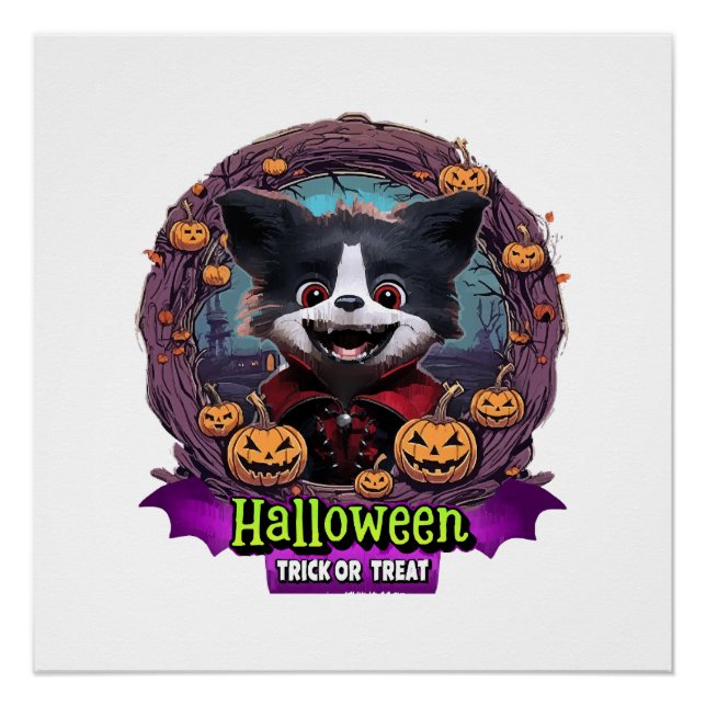 Pôster Fantasia de Halloween para Cachorro (Frente)