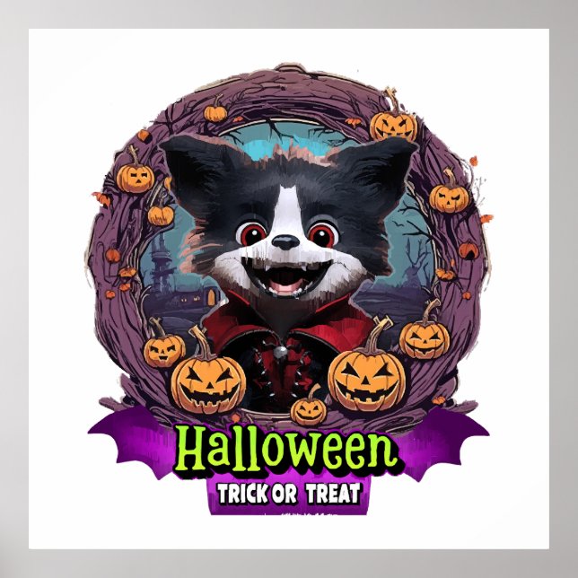 Poster Fantasia de Halloween para Cachorro (Frente)