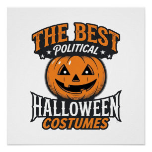 Pôster Fantasia de Halloween Política Abóbora Camisa Vint